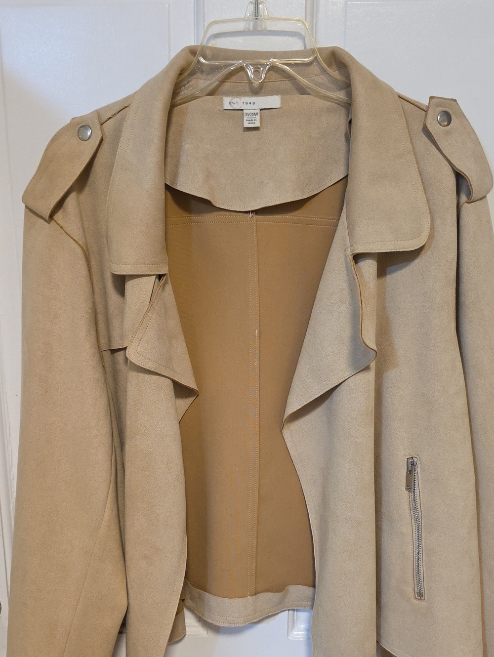 Cato's Women's Sand Suede Trench Jacket